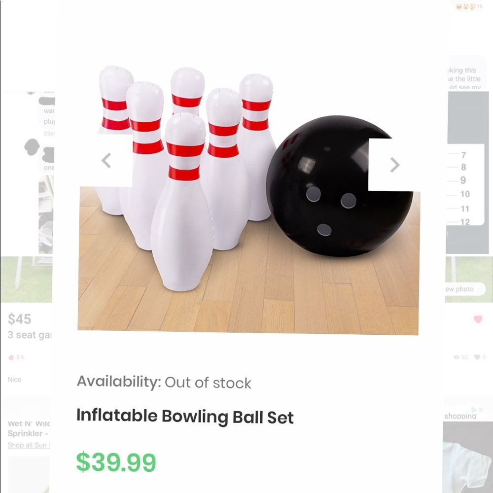 Inflatable bowling set